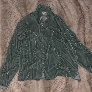 J jill VELVET button up